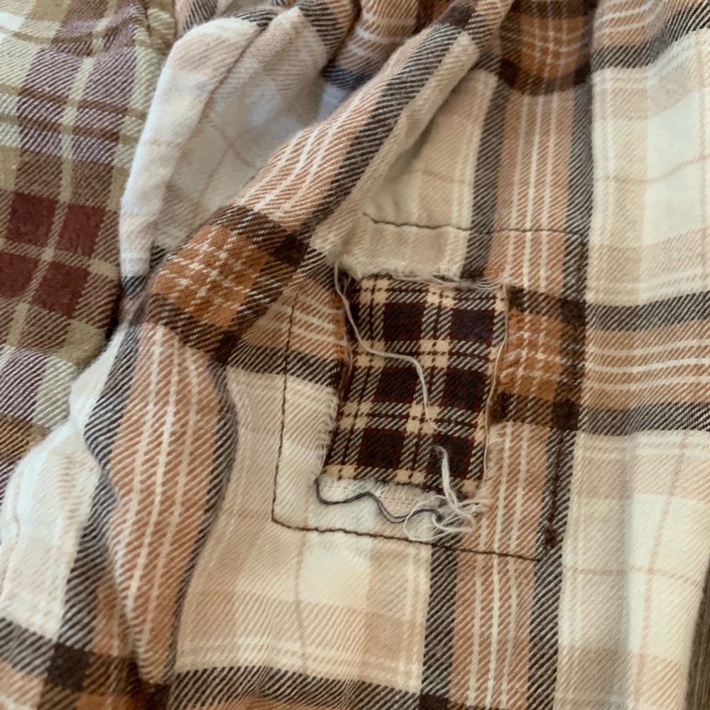 American Eagle Plaid Patchwork Shirt - image 7